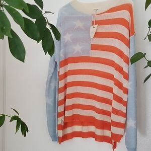 ANDTHEWHY  Flag Sweater Size S/M